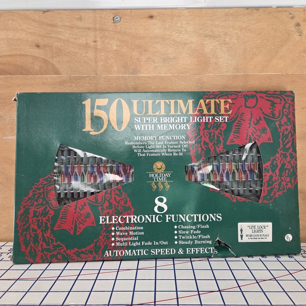 Vtg 150 Christmas Light Set 8 Functions Speed Effects In Outdoor Multicolor 48ft